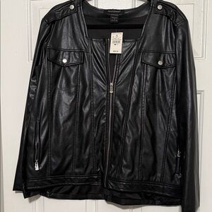 Black Faux Leather cape